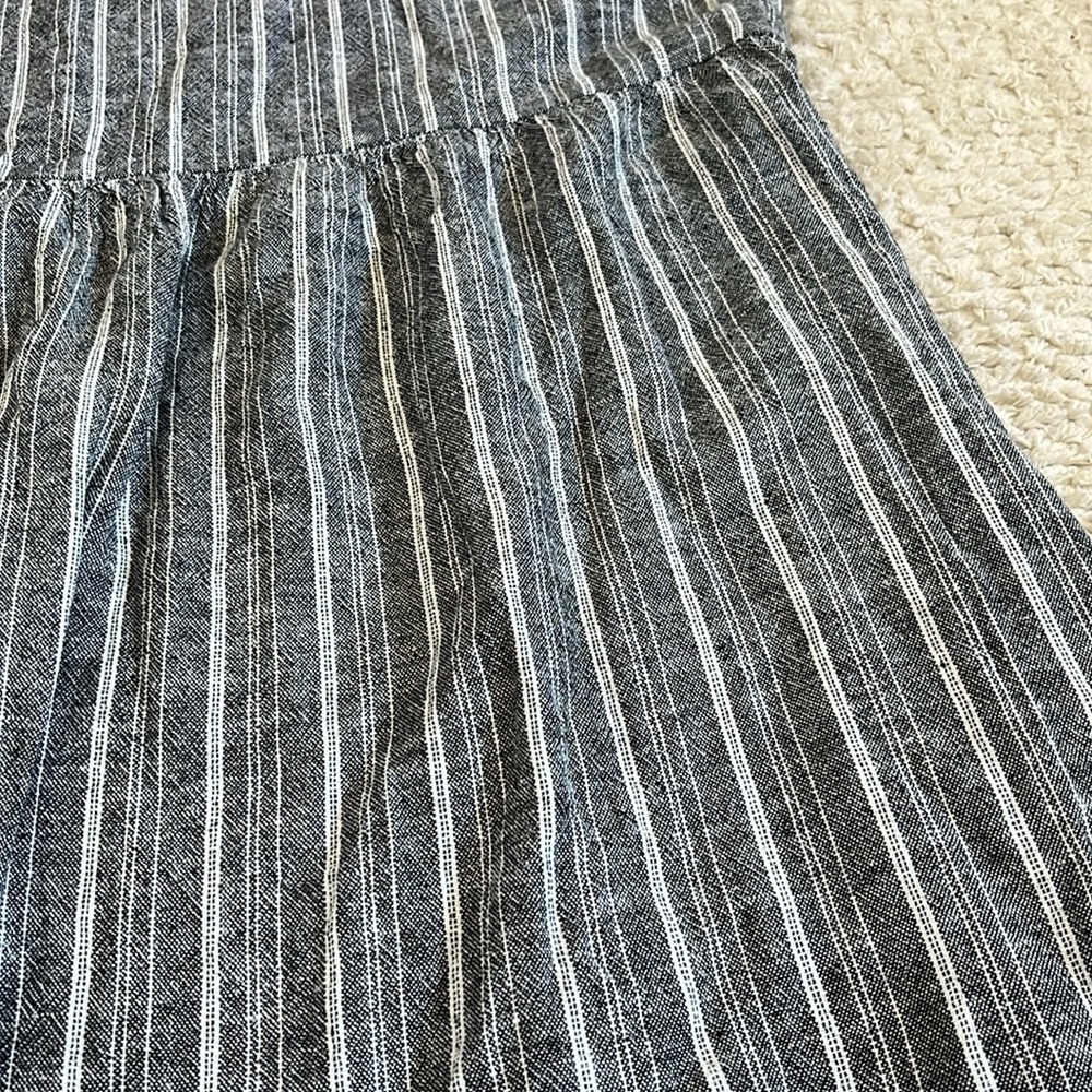 Briggs Ladies' Tiered Linen Blend Sleeveless Dress, Gray - Picture 8 of 8